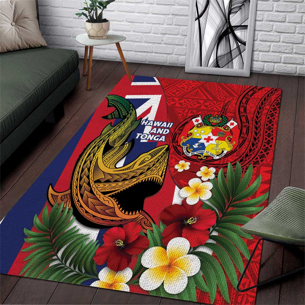 Hawaii And Tonga Area Rug Shark Tattoo With Tongan Coat Of Arms