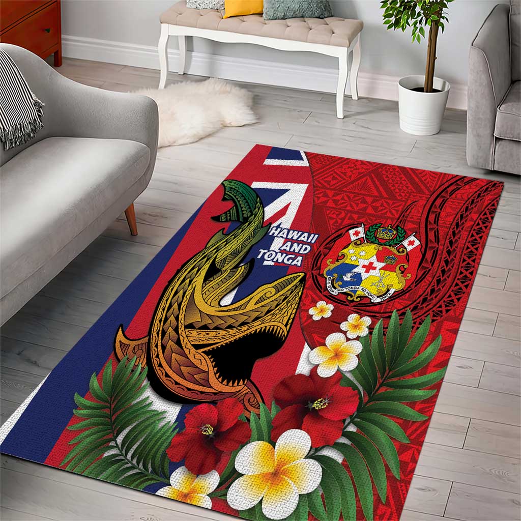 Hawaii And Tonga Area Rug Shark Tattoo With Tongan Coat Of Arms