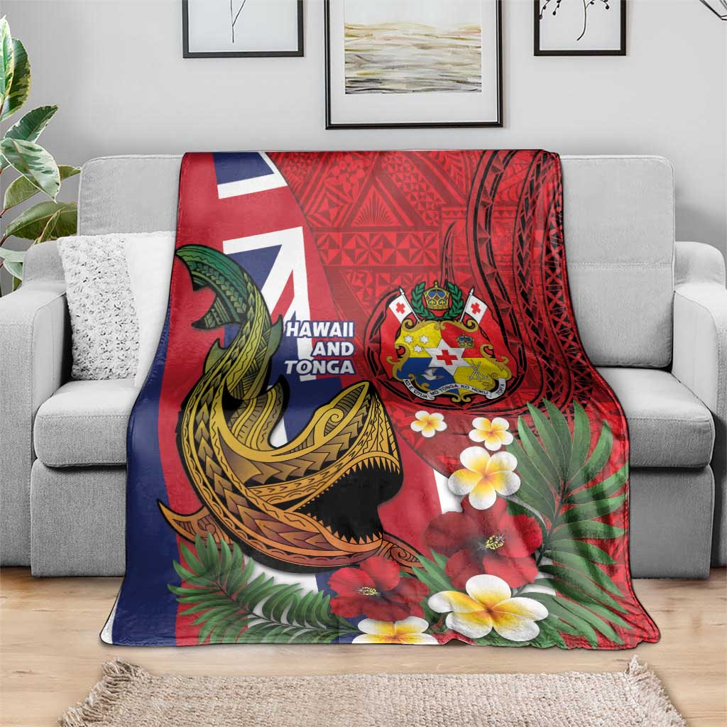 Hawaii And Tonga Blanket Shark Tattoo With Tongan Coat Of Arms
