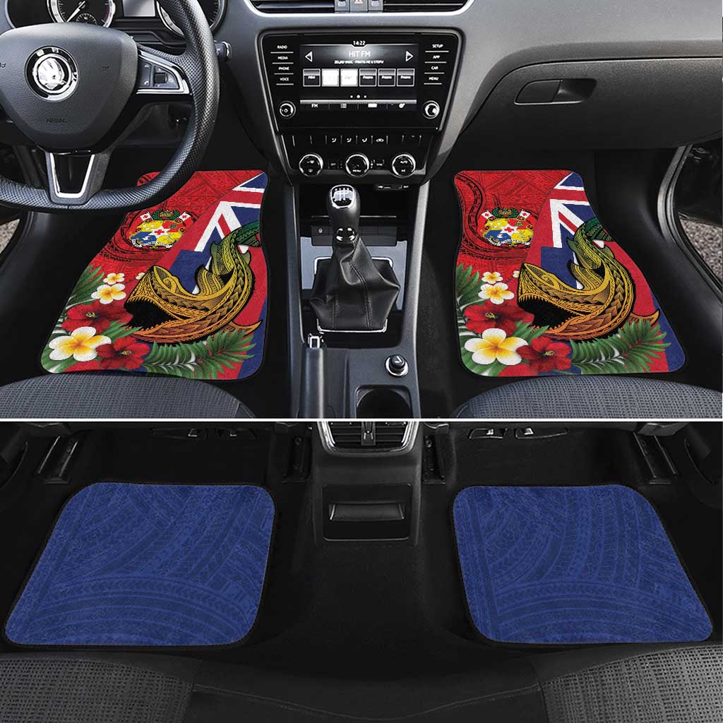 Hawaii And Tonga Car Mats Shark Tattoo With Tongan Coat Of Arms