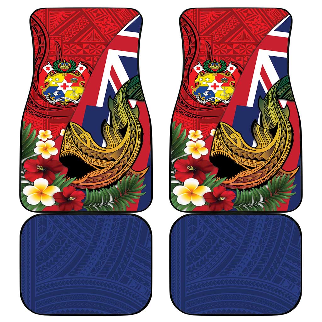 Hawaii And Tonga Car Mats Shark Tattoo With Tongan Coat Of Arms