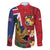 Hawaii And Tonga Family Matching Mermaid Dress and Hawaiian Shirt Shark Tattoo With Tongan Coat Of Arms