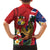 Hawaii And Tonga Family Matching Short Sleeve Bodycon Dress and Hawaiian Shirt Shark Tattoo With Tongan Coat Of Arms