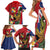 Hawaii And Tonga Family Matching Short Sleeve Bodycon Dress and Hawaiian Shirt Shark Tattoo With Tongan Coat Of Arms