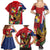 Hawaii And Tonga Family Matching Summer Maxi Dress and Hawaiian Shirt Shark Tattoo With Tongan Coat Of Arms