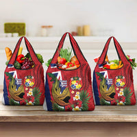 Hawaii And Tonga Grocery Bag Shark Tattoo With Tongan Coat Of Arms