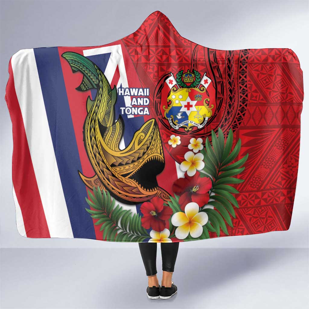 Hawaii And Tonga Hooded Blanket Shark Tattoo With Tongan Coat Of Arms