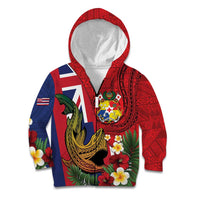 Hawaii And Tonga Kid Hoodie Shark Tattoo With Tongan Coat Of Arms