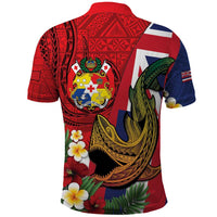 Hawaii And Tonga Polo Shirt Shark Tattoo With Tongan Coat Of Arms