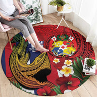 Hawaii And Tonga Round Carpet Shark Tattoo With Tongan Coat Of Arms