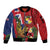 Hawaii And Tonga Sleeve Zip Bomber Jacket Shark Tattoo With Tongan Coat Of Arms
