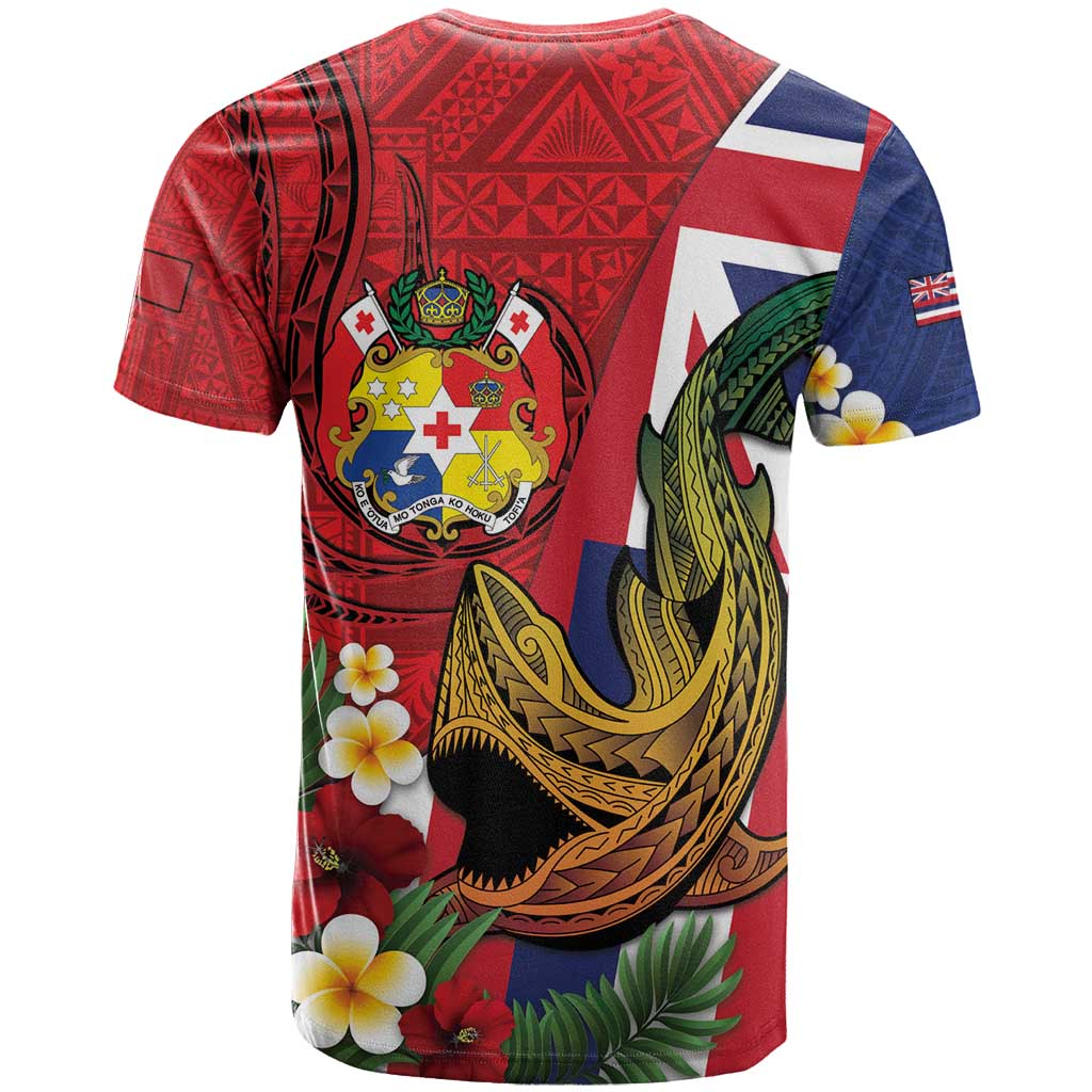 Hawaii And Tonga T Shirt Shark Tattoo With Tongan Coat Of Arms
