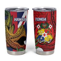 Hawaii And Tonga Tumbler Cup Shark Tattoo With Tongan Coat Of Arms