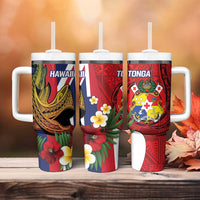 Hawaii And Tonga Tumbler With Handle Shark Tattoo With Tongan Coat Of Arms