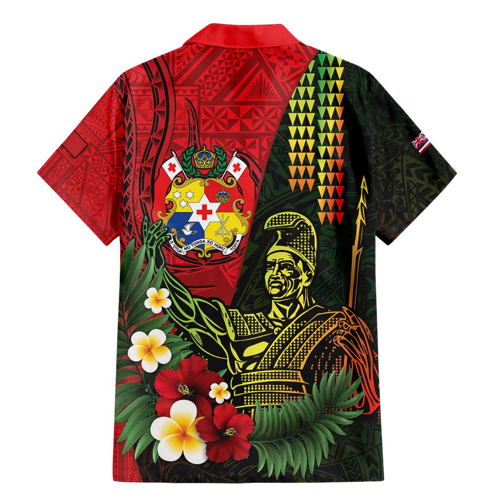 Hawaii And Tonga Family Matching Mermaid Dress and Hawaiian Shirt King Kamehameha Tribal Ngatu Pattern LT14 - Polynesian Pride
