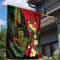 Hawaii And Tonga Garden Flag King Kamehameha Tribal Ngatu Pattern