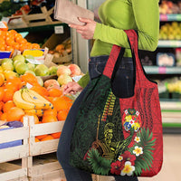 Hawaii And Tonga Grocery Bag King Kamehameha Tribal Ngatu Pattern