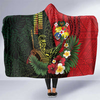 Hawaii And Tonga Hooded Blanket King Kamehameha Tribal Ngatu Pattern
