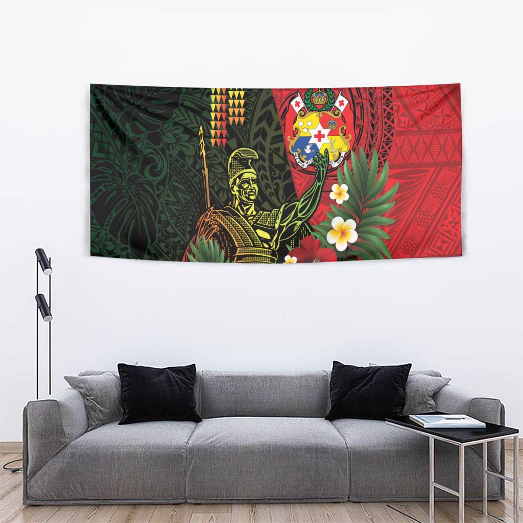 Hawaii And Tonga Tapestry King Kamehameha Tribal Ngatu Pattern