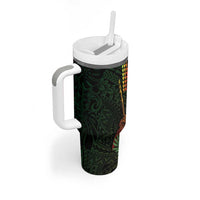 Hawaii And Tonga Tumbler With Handle King Kamehameha Tribal Ngatu Pattern