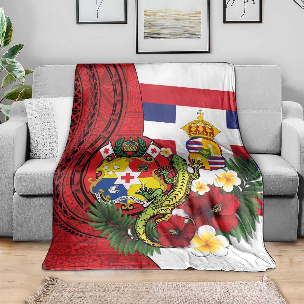 Hawaii And Tonga Blanket King Kalakaua Tribal Gecko Tongan Ngatu