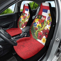 Hawaii And Tonga Car Seat Cover King Kalakaua Tribal Gecko Tongan Ngatu