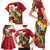 Hawaii And Tonga Family Matching Short Sleeve Bodycon Dress and Hawaiian Shirt King Kalakaua Tribal Gecko Tongan Ngatu
