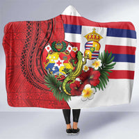 Hawaii And Tonga Hooded Blanket King Kalakaua Tribal Gecko Tongan Ngatu