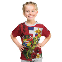 Hawaii And Tonga Kid T Shirt King Kalakaua Tribal Gecko Tongan Ngatu