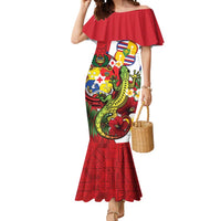 Hawaii And Tonga Mermaid Dress King Kalakaua Tribal Gecko Tongan Ngatu