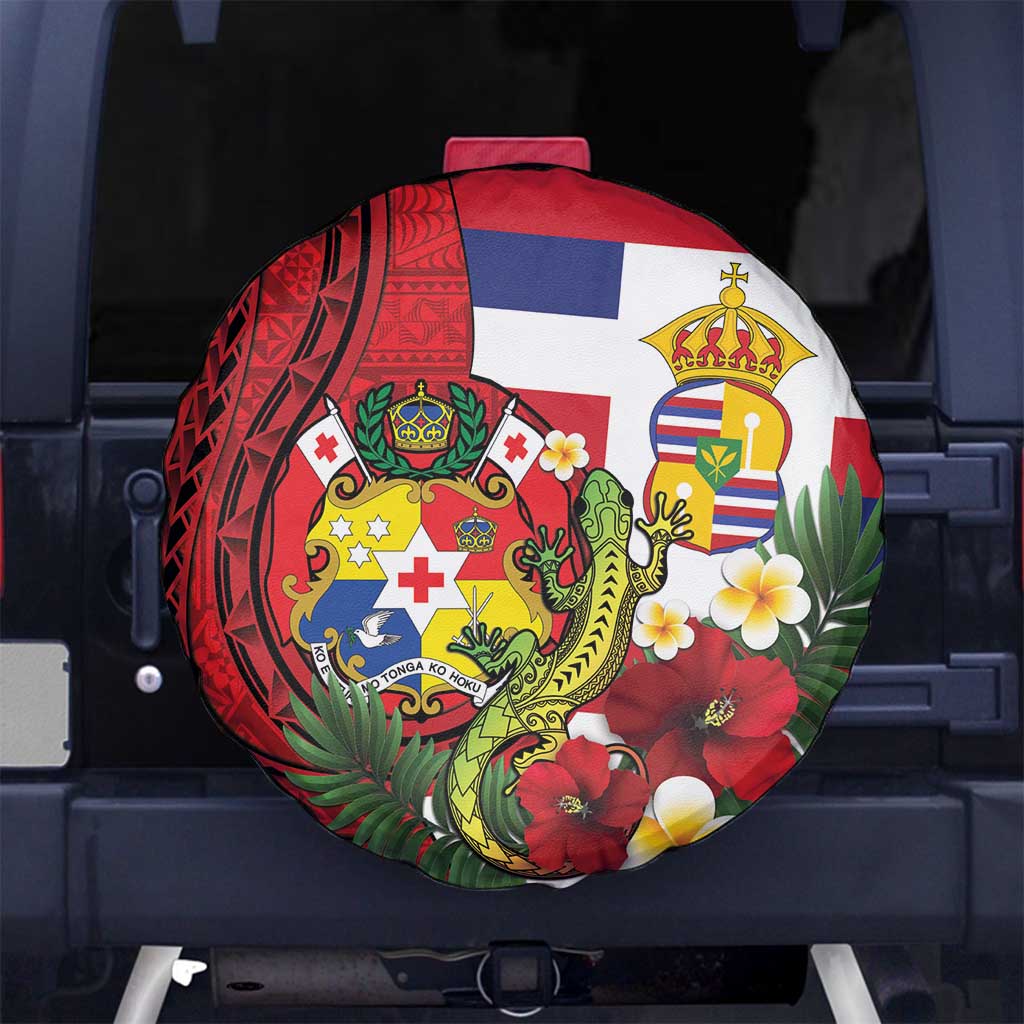 Hawaii And Tonga Spare Tire Cover King Kalakaua Tribal Gecko Tongan Ngatu