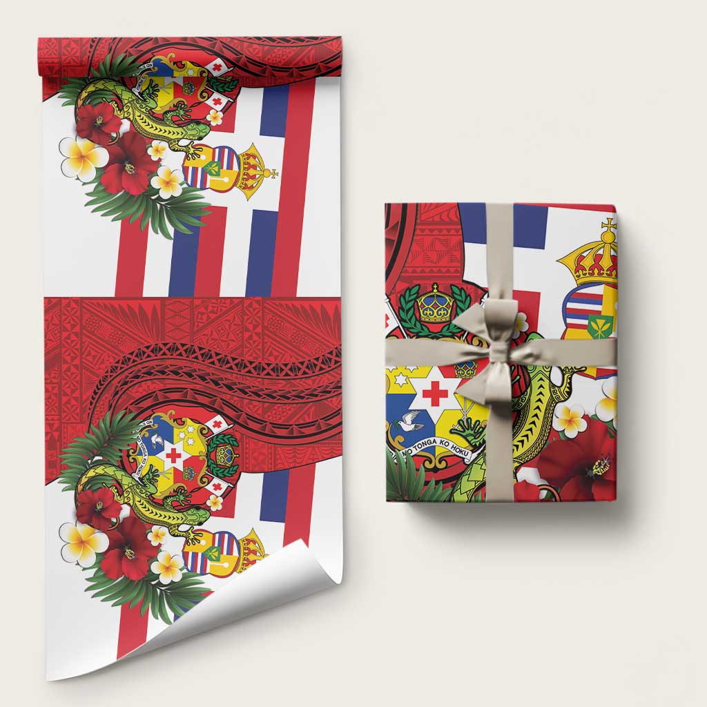 Hawaii And Tonga Wrapping Paper King Kalakaua Tribal Gecko Tongan Ngatu - Polynesian Pride