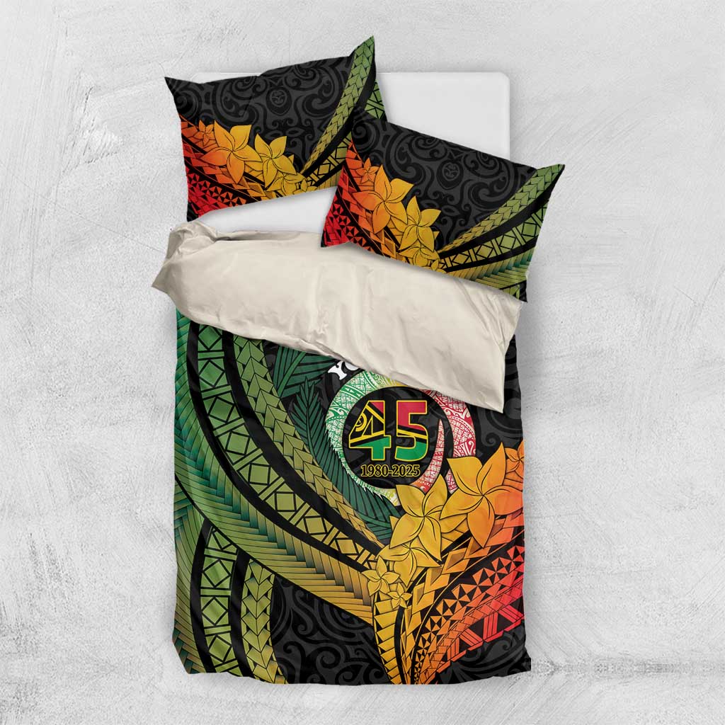 Personalised Vanuatu Independence Day Bedding Set July 30 Pig Tusk Long God Yumi Stanap