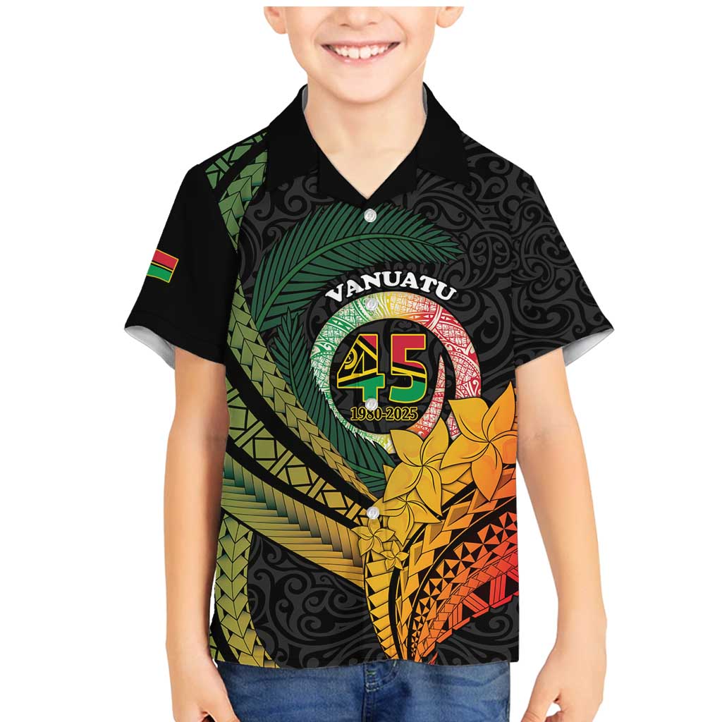 Personalised Vanuatu Independence Day Family Matching Mermaid Dress and Hawaiian Shirt July 30 Pig Tusk Long God Yumi Stanap LT14 Son's Shirt Black - Polynesian Pride