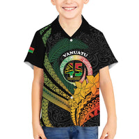 Personalised Vanuatu Independence Day Family Matching Short Sleeve Bodycon Dress and Hawaiian Shirt July 30 Pig Tusk Long God Yumi Stanap LT14 Son's Shirt Black - Polynesian Pride