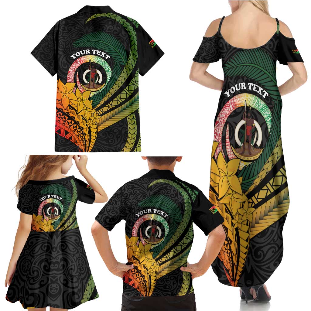 Personalised Vanuatu Independence Day Family Matching Summer Maxi Dress and Hawaiian Shirt July 30 Pig Tusk Long God Yumi Stanap