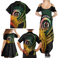 Personalised Vanuatu Independence Day Family Matching Summer Maxi Dress and Hawaiian Shirt July 30 Pig Tusk Long God Yumi Stanap