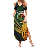 Personalised Vanuatu Independence Day Family Matching Summer Maxi Dress and Hawaiian Shirt July 30 Pig Tusk Long God Yumi Stanap
