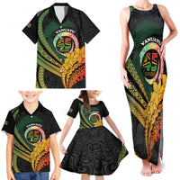 Personalised Vanuatu Independence Day Family Matching Tank Maxi Dress and Hawaiian Shirt July 30 Pig Tusk Long God Yumi Stanap