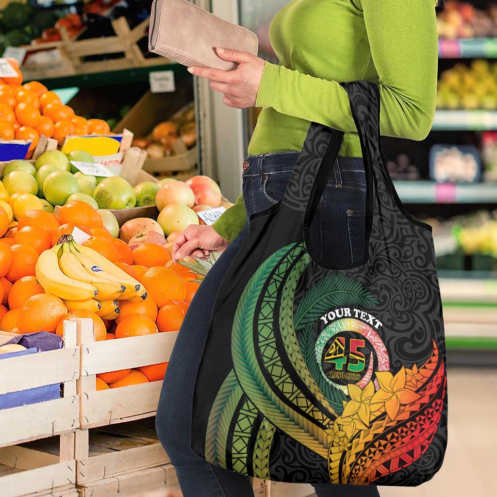 Personalised Vanuatu Independence Day Grocery Bag July 30 Pig Tusk Long God Yumi Stanap