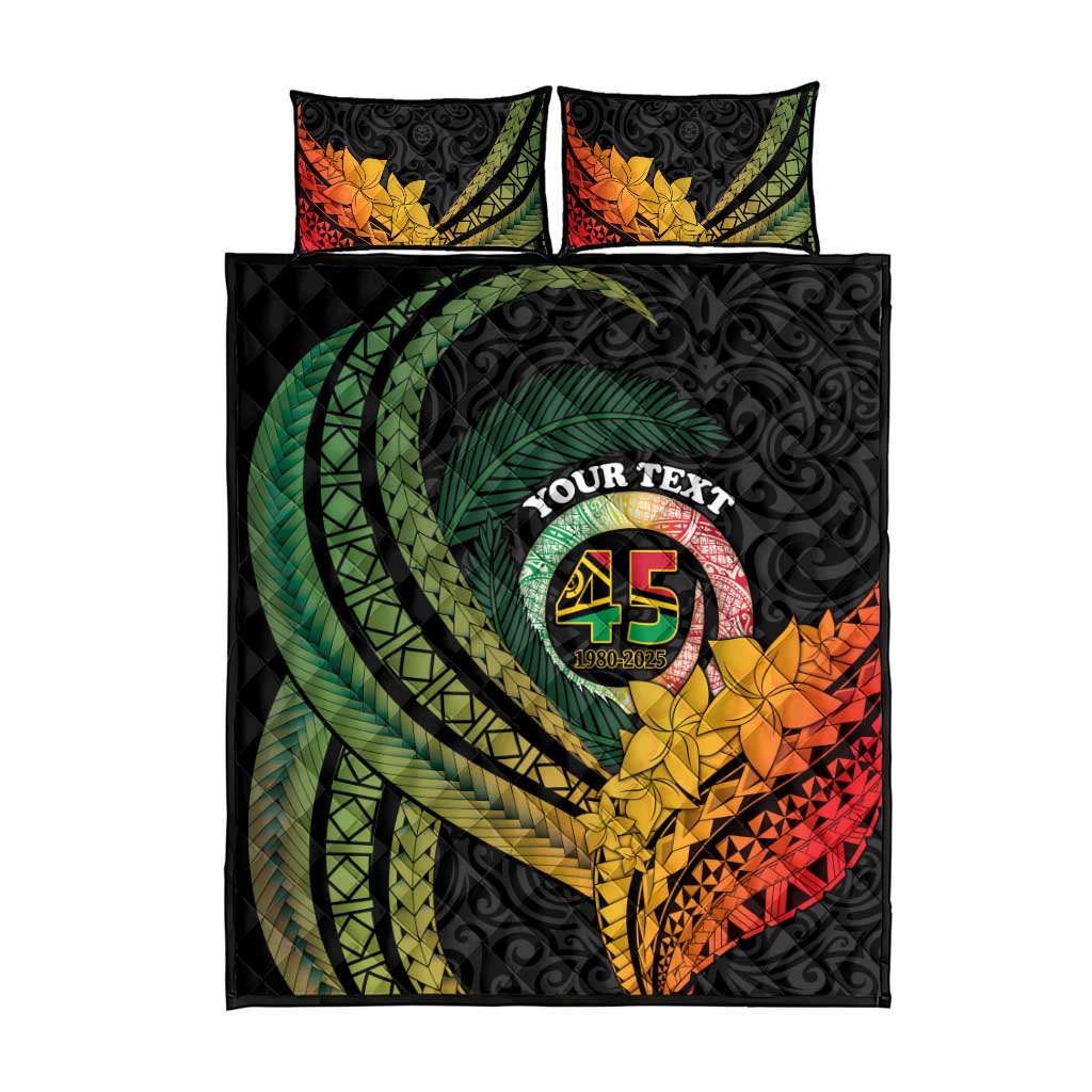 Personalised Vanuatu Independence Day Quilt Bed Set July 30 Pig Tusk Long God Yumi Stanap