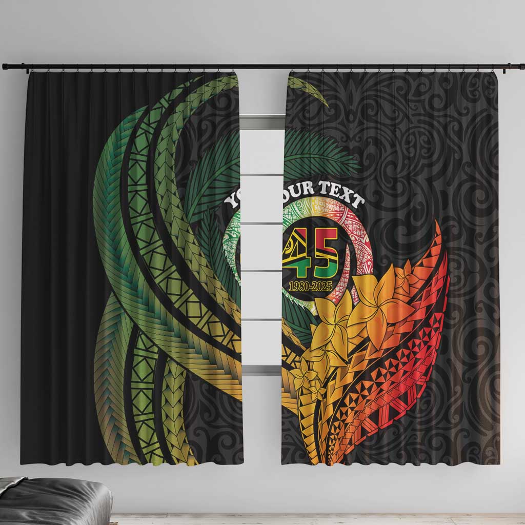 Personalised Vanuatu Independence Day Window Curtain July 30 Pig Tusk Long God Yumi Stanap