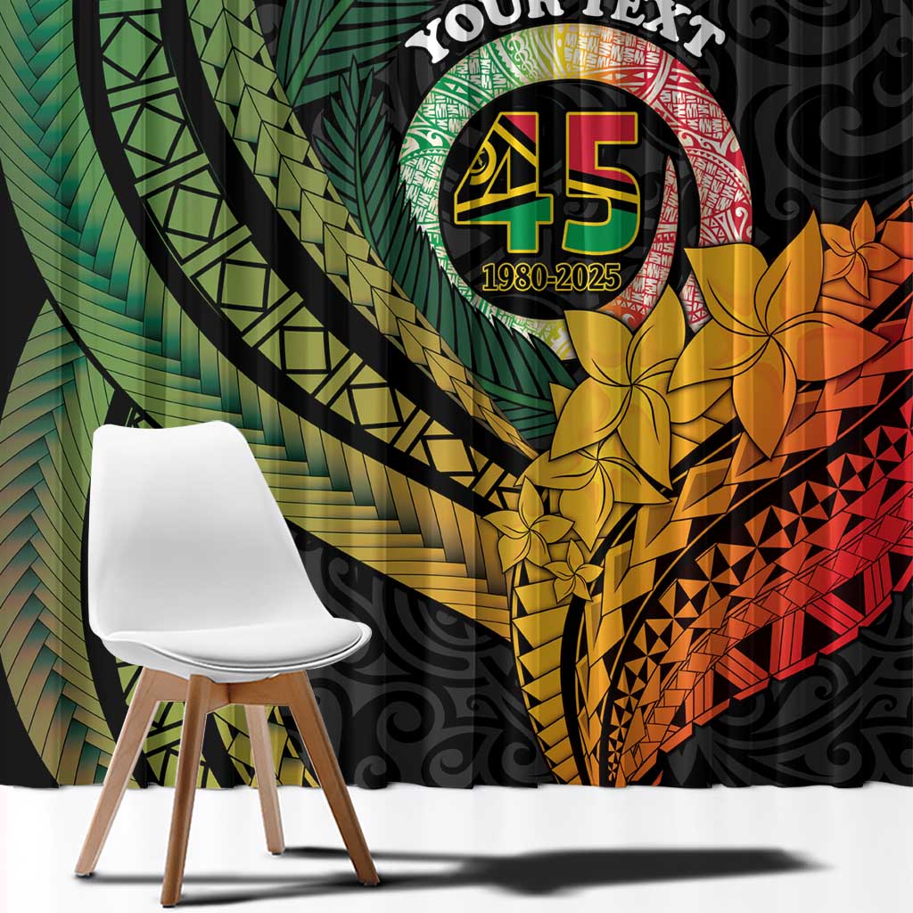 Personalised Vanuatu Independence Day Window Curtain July 30 Pig Tusk Long God Yumi Stanap