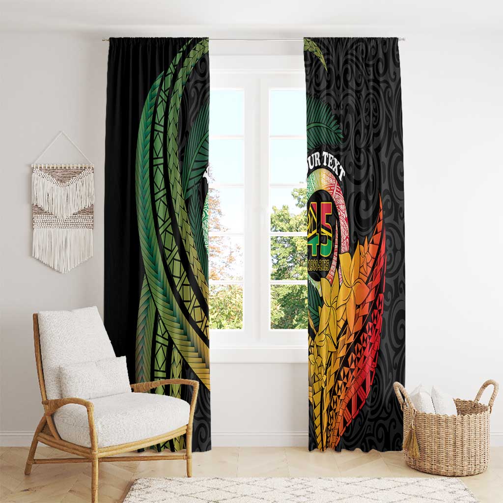 Personalised Vanuatu Independence Day Window Curtain July 30 Pig Tusk Long God Yumi Stanap