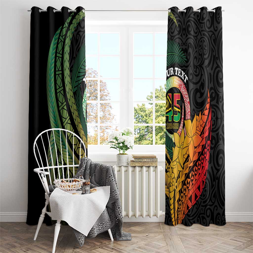 Personalised Vanuatu Independence Day Window Curtain July 30 Pig Tusk Long God Yumi Stanap