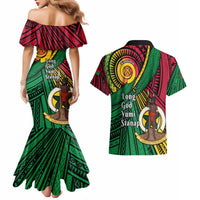 Halo Vanuatu Couples Matching Mermaid Dress and Hawaiian Shirt Happy 45th Independence Anniversary