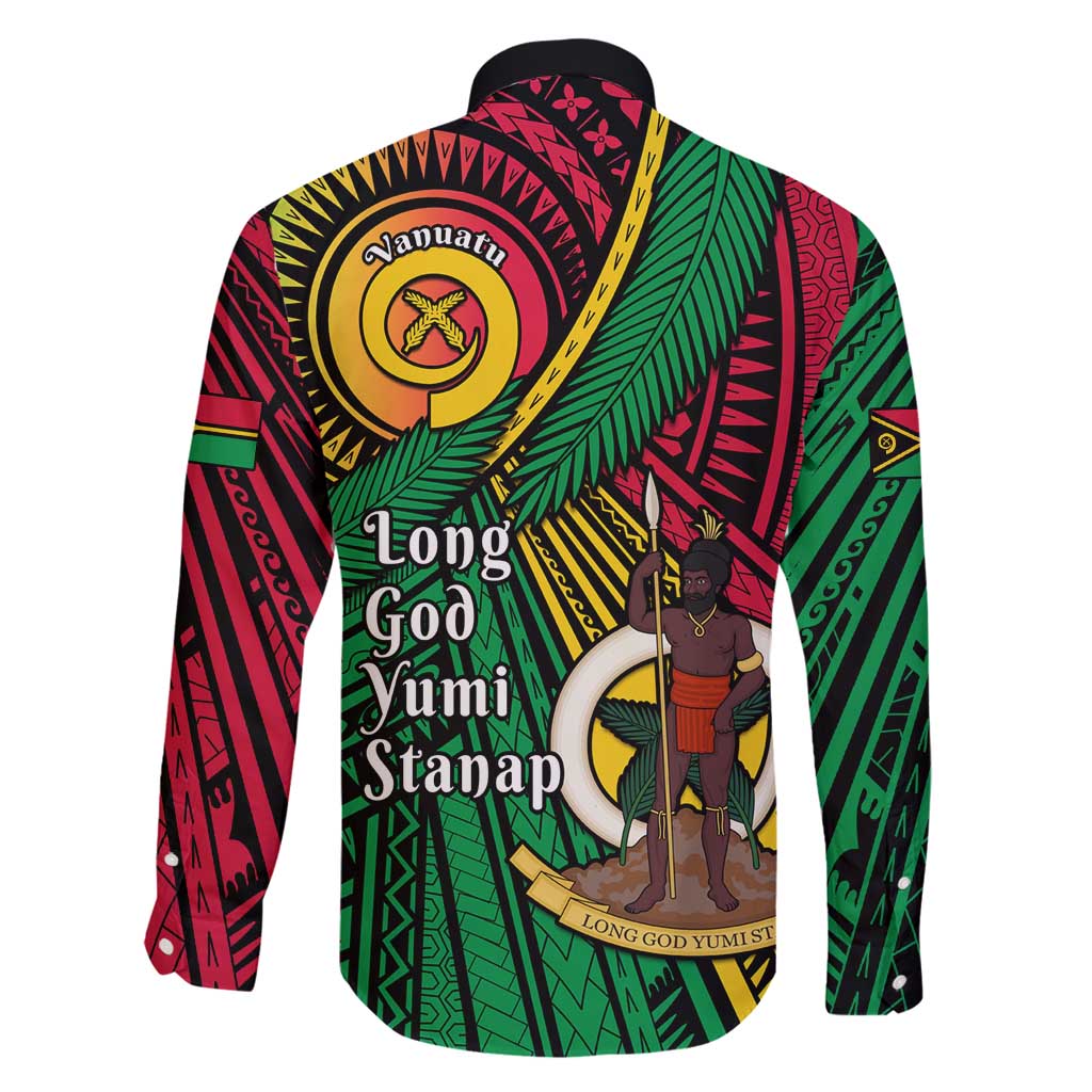 Halo Vanuatu Family Matching Long Sleeve Bodycon Dress and Hawaiian Shirt Happy 45th Independence Anniversary LT14 - Polynesian Pride