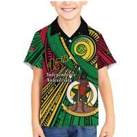 Halo Vanuatu Family Matching Mermaid Dress and Hawaiian Shirt Happy 45th Independence Anniversary LT14 Son's Shirt Black - Polynesian Pride