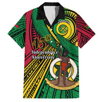 Halo Vanuatu Family Matching Off The Shoulder Long Sleeve Dress and Hawaiian Shirt Happy 45th Independence Anniversary LT14 Dad's Shirt - Short Sleeve Black - Polynesian Pride