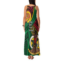 Halo Vanuatu Family Matching Tank Maxi Dress and Hawaiian Shirt Happy 45th Independence Anniversary